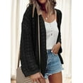 thumbnail image 4 of Womens Cardigan Sweater Stylish Hollow Out Knit Drop Shoulder Cardigan Solid Casual Casual Sweater, 4 of 7