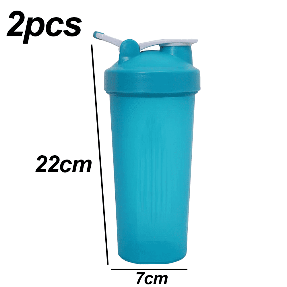1pc Shaker Cup, Protein Powder And Smoothie Mixer Cup With Large Capacity,  Measuring Marks, Mixing Ball & Handle, Plastic Sport Water Bottle
