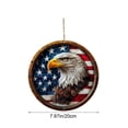 thumbnail image 3 of Independence Day Wooden Sign, Patriotic Star Wall Hanging, USA Flag Round Decor Plaque, Festival Hanging Board for Home, Porch, Door, Yard & 4th of July Celebration, 3 of 6