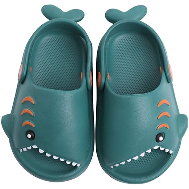 Zuecos de jardín para niños y niñas, livianas, con punta abierta, para playa, piscina, toboganes, sandalias para bebés pequeños, lindos dibujos animados, tiburón, zapatillas de ducha Sincero Hogar