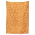 thumbnail image 3 of Ambesonne Harvest Tablecloth Rectangular Table Cover, Pumpkin Leaves Swirls, 60"x90", Orange White, 3 of 4