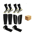 thumbnail image 1 of 6pcs Calcetines Antideslizantes Con Espinilleras Para Fútbol Lab.G, negro, 1 of 4
