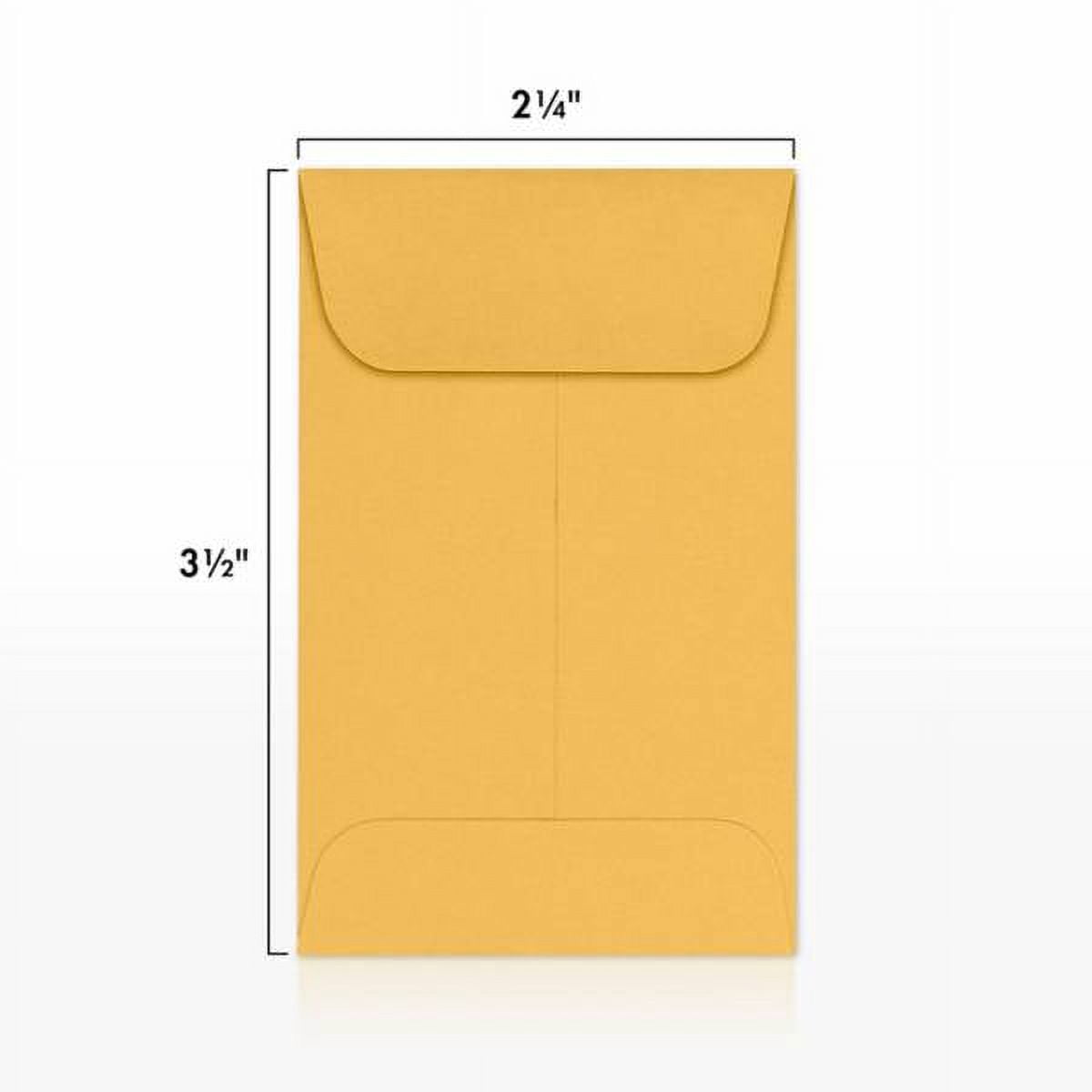LUXPaper #1 Coin Envelopes w/ Moistenable Glue, Brown Kraft, 2 1/4in x 3 1/2in, 24lb, 1000/Pack