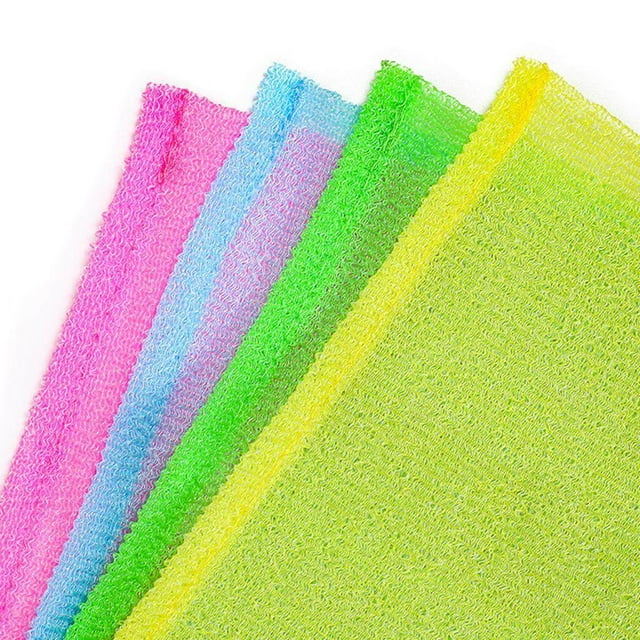 fastboy Long Nylon Exfoliating Scrub Wash Cloth Body Shower Bath Towel Yellow