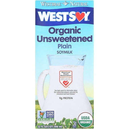 Westsoy Organic Unsweetened Soymilk, 32 Oz (12 Pack)