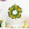 thumbnail image 2 of YingYouFu Daisy and Lavender Wreath Wildflower Wreath Spring and Summer Artificial Spring Silk Summer for Front Door Home Wall Wedding Festival Farmhouse Holiday Decor, 2 of 6