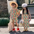 thumbnail image 5 of Summer Sisters and Brothers Lapels Sweat Absorbent Breathable Suit Boys Girls Halter Neck Bodysuit Three Color Vertical Stripes Set Boy 80, 5 of 7