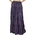 thumbnail image 6 of Bimba Women Long Maxi Printed Skirt Elastic Waist Flared Full Skirts, 6 of 7