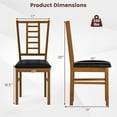 thumbnail image 3 of Gymax Wood Dining Chairs Set of 4 w/Rubber Wood Frame Padded Seat Slatted Backrest Walnut, 3 of 10