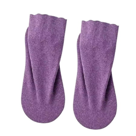 

YUUZONE Women Winter Warm Thermal Crew Socks Scalloped Trim Simple Solid Color Thin Velvet Lining Breathable Cozy Thick Cold Weather Skiing Hosiery