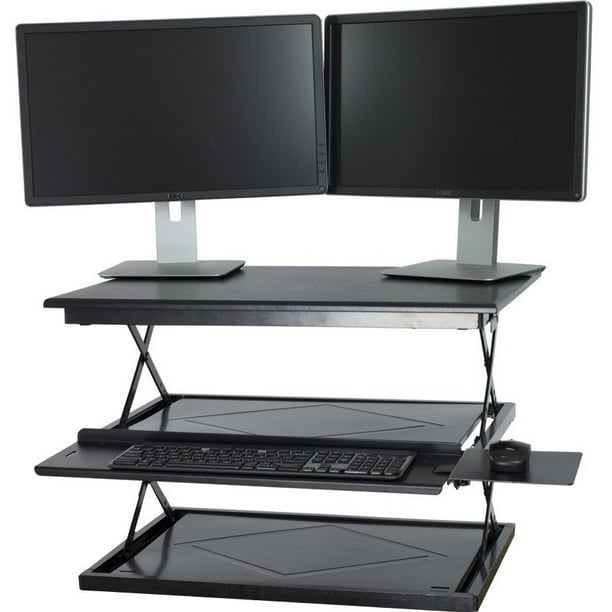CHANGEdesk Tall Ergonomic Standing Desk Converter with Adjustable Height Keyboard Tray