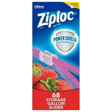 Ziploc® Brand Storage Slider Gallon Bags, Zipper Storage Bags, 68 Count