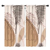 Blackout Kids Curtains,Brown Boho Plant Pattern Childrens Insulated Curtains Set Of 2,Bedroom Essentials,Toddler Room Decor 42x84in(106x213cm)