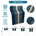 thumbnail image 7 of Navy Blue Beige Striped Short Table Runners 36 Inches, Cotton Linen Fabric Table Runner Dresser Scarf, Farmhouse Retro Lines Modern Tablerunner for Party/Kitchen/Dinner/Wedding Decor 13''x36'', 7 of 7