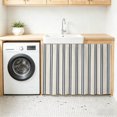 thumbnail image 5 of Blue Ticking Stripe Cabinet Curtains 11" W x 13" L, Coastal Vertical Lines Khaki Under-Desk Privacy Dust Proof Drape Dishwasher Curtain Sink Skirt for Kitchen Closet Bathroom Laundry, 5 of 9