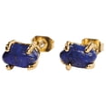 thumbnail image 2 of Aretes Mujer con Cuarzo Rosa Lapislázuli o Turquesa LuckyLy Baño de Oro 18k y Piedras Naturales Modelo Ivy azul oscuro UNITALLA, 2 of 6