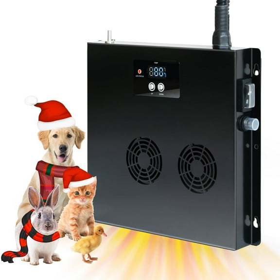 Briidea 400W Dog House Heater with PTC Rapid Heating (3 Seconds), 32℉-122℉ Temperature Range, 11.5FT Anti-Chew Cord, Heats Up to 120 Cubic Feet Dog Houses, Chicken Coops & Rabbit Cages