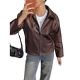thumbnail image 2 of Chaqueta de para Mujer, de Gamuza Sintética, para Otoño e Invierno, Abrigos, Ropa y Tops. Marrón S, 2 of 8