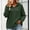 Army Green Sweatshirts for Women, variant on Olyvenn Womens Hoodie Waffle Knit V Notch Drawstring Hood Drop Shoulder Loose Fit Pullover for School Drop Offs Park Picnic Gatherings Green S