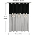 thumbnail image 6 of Farmhouse Black Shower Curtain,Bowknot,Cotton Woven and Cotton Blend Fabric,Pleated Black Stripe,Country Style,72x78 in, 6 of 12