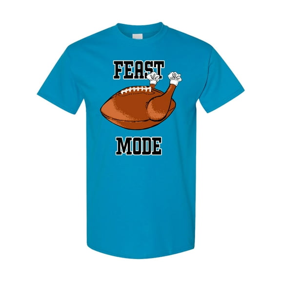 Inktastic Thanksgiving Feast Mode Turkey Football T-Shirt