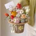 thumbnail image 4 of Handwoven Rattan Flower with Handle for DIY Craft Wedding and Birthday Storage, 4 of 6