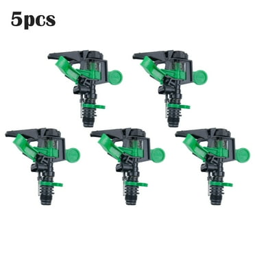 5 Pcs ABS Impact Sprinkler Head Adjustable 0-360 Degree 34Ft-60Ft Spray Distance