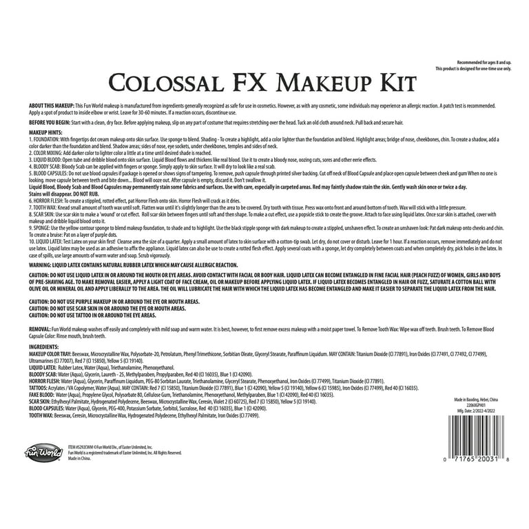 Special Effects Makeup Supplies List Saubhaya Makeup