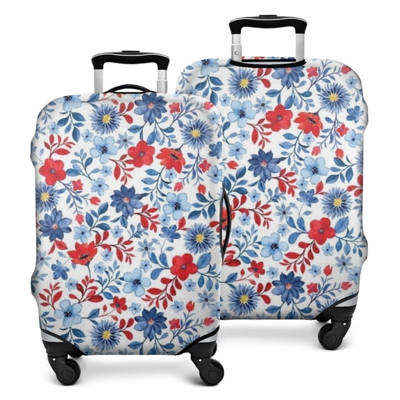 Pioneer Flower Floral Print Pattern Luggage Cover Fashion Suitcase Cover Baggage Covers Fit 25-28 Inch Luggage (Go Travel)
