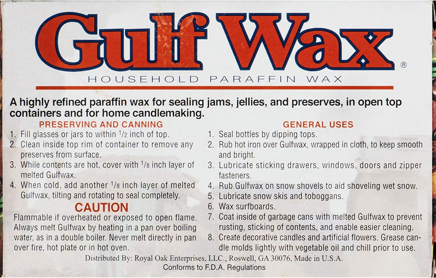 (Pack of 24) Gulf Wax Paraffin Wax 16 Oz