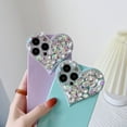 thumbnail image 2 of Allytech Stylish Case for iPhone 12 Pro Max Love Heart Pattern Diamond Sparkle Bling Shiny Soft Shockproof Case for Girls Women For iPhone 12 Pro Max,Mint, 2 of 6
