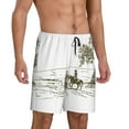 thumbnail image 2 of Fotbe Cowboys Riding A Horse Near A Tree Pantalones Cortos de Pijama para Hombre, Ropa de Dormir, Pantalones de Pijama Cortos para Hombre-X-Large, 2 of 6