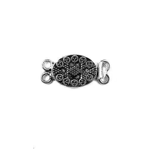 CSF-380 Silver Overlay Multi Strand Clasp With 2 Hole