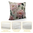 thumbnail image 4 of Rose Throw Pillow Covers Spring Nature Flowers Floral and Leaves Blossom Pink Gray Vintage Decorative Cushion Case for Merry Christmas Men Women Home Cotton Linen, 4 of 5