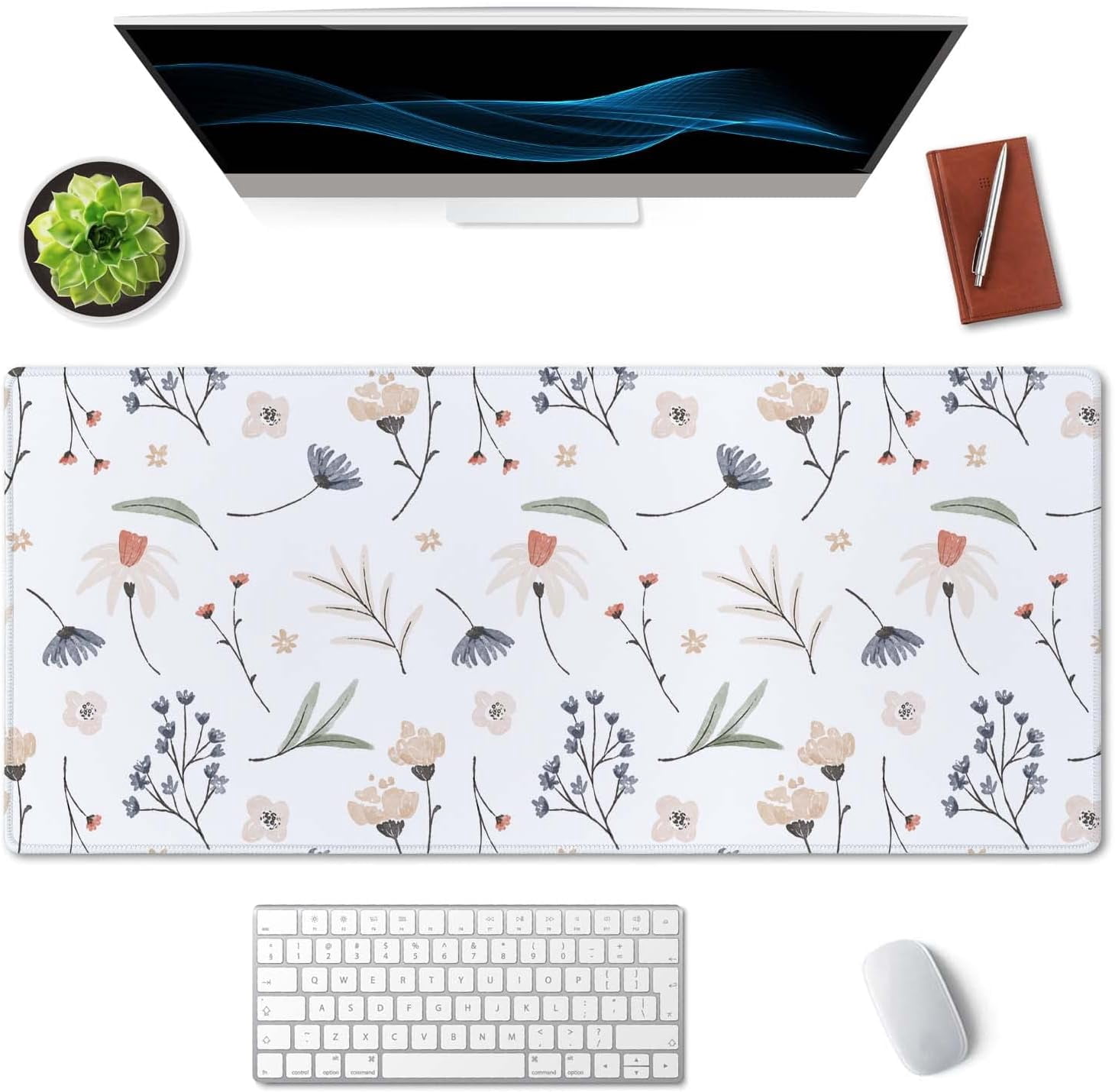 Extra Large Desk Mat, Flowers Desk Mat, Desk Mat Colorful, Cute Desk Mat, Desk Pad Cute, Desk Mat Extra Large, Large Mouse Pad, Full Desk XXL Extended Gaming Mouse Pad 35.4" X 15.7"
