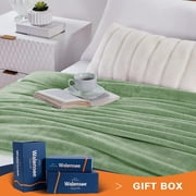 Walensee Ultra Soft Microplush Fleece Throw Blanket, 90 x 108, Sage Green, Machine Washable
