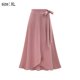 thumbnail image 2 of Falda acampanada de cintura alta para mujer, falda midi acampanada, rosa, XL, 2 of 6