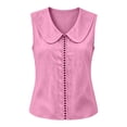 thumbnail image 5 of RQYYD Womens Collar Eyelet Trim Sleeveless Blouse Casual Slim Fit Tank Top for Daily Wear, 5 of 7