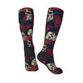 thumbnail image 4 of Haiem Roses Skulls Socks, Funny Novelty Crazy Design Cotton Socks Sports Socks Knee High Socks For Men, Women,1Pairs - Gift For Working Friends, 4 of 9