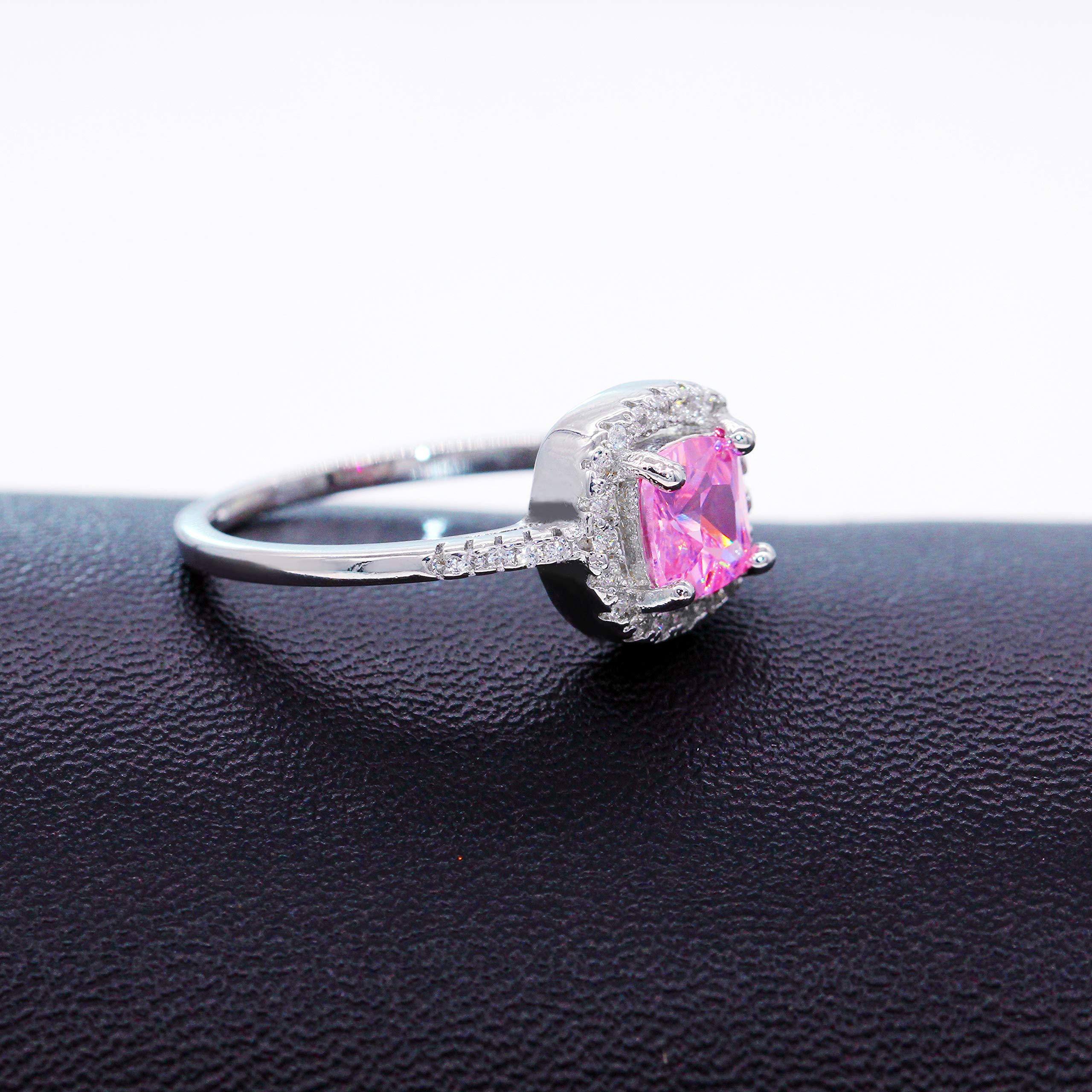 Round October Birthstone Tourmaline Pink Rings Open – Aurora Tears