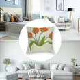 thumbnail image 5 of BANET Throw Pillow Covers Pack of 2 Orange Flower Pillowcases Pillow Covers for Couch Canvas Cushion Cover Square Farmhouse Floral Decor Pillow Case 18x18in, 5 of 7