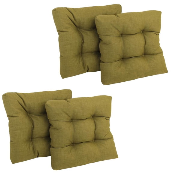 19-inch Squared Spun Polyester Tufted Dining Chair Cushion (Set of Four) - Avocado