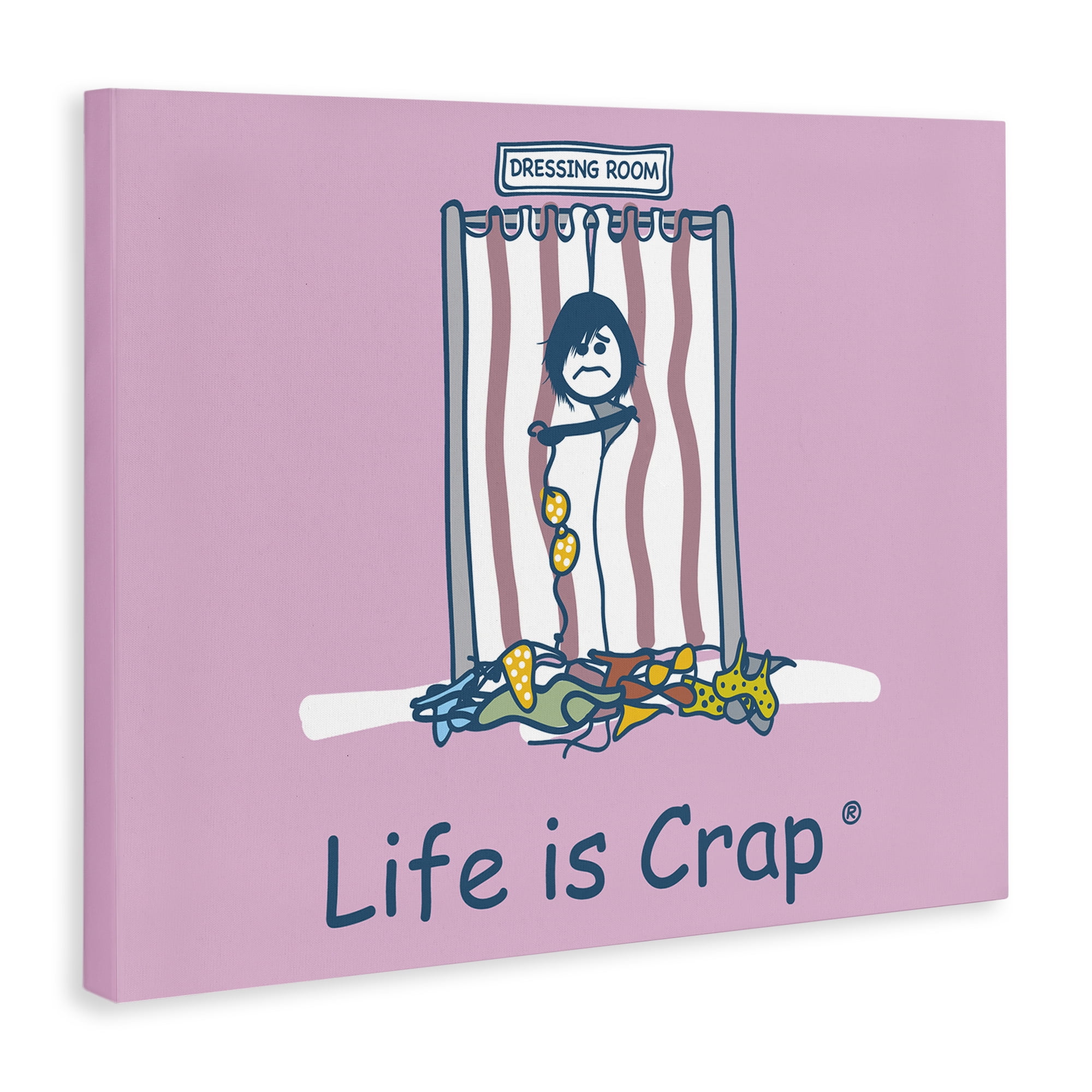 Stupell Industries Swimsuit Dressing Room Novelty & Humor Painting Wrapped Canvas Art Print Wall Art, 30 x 24