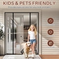 thumbnail image 3 of Magnetic Door Screen Fit Door Size 60 x 80 Inch, Durable Reinforced Fiberglass Mesh Curtain, Heavy Duty Screen Door with Full Frame Hook & Loop for Sliding Doors, Large Patio Door and French Door, 3 of 10