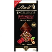 Lindt Excellence 70% Cacao Raspberry Hazelnut Dark Chocolate Bar, 100g/3.5 oz. {Imported from Canada}