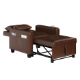thumbnail image 6 of LAZZO 3-in-1 Leather Sleeper Chair Bed with USB Ports, Cup Holders & Pockets, Brown, 6 of 9