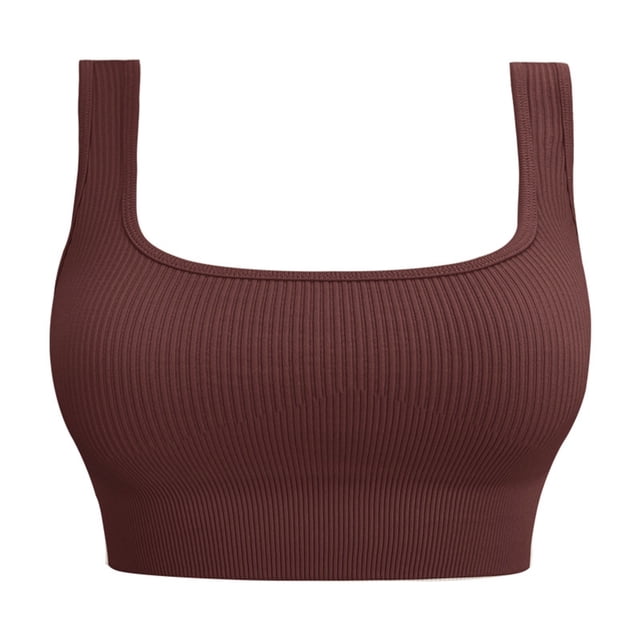 Cathalem Tank Tops Fitted Basic Cami Tee Shirts,Coffee L
