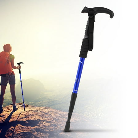 LYUMO Aluminum Alloy Telescopic Lightweight Anti-Skid Walking Cane Stick Trekking Pole, Trekking Pole, Walking Stick