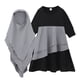 thumbnail image 2 of Conjunto de dos piezas de falda, color liso, manga larga, cuello redondo y pañuelo para la cabeza para niñas y niños durante el mes sagrado musulmán del Ramadán en CUHK. Vestido de poliéster para niño, 2 of 9