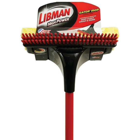The Libman Big Gator Mop With Removable Scrub Brush Red/Black